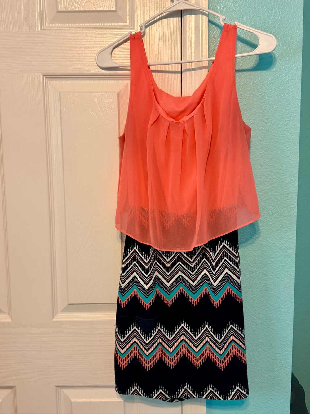 Coral Sleeveless Dress